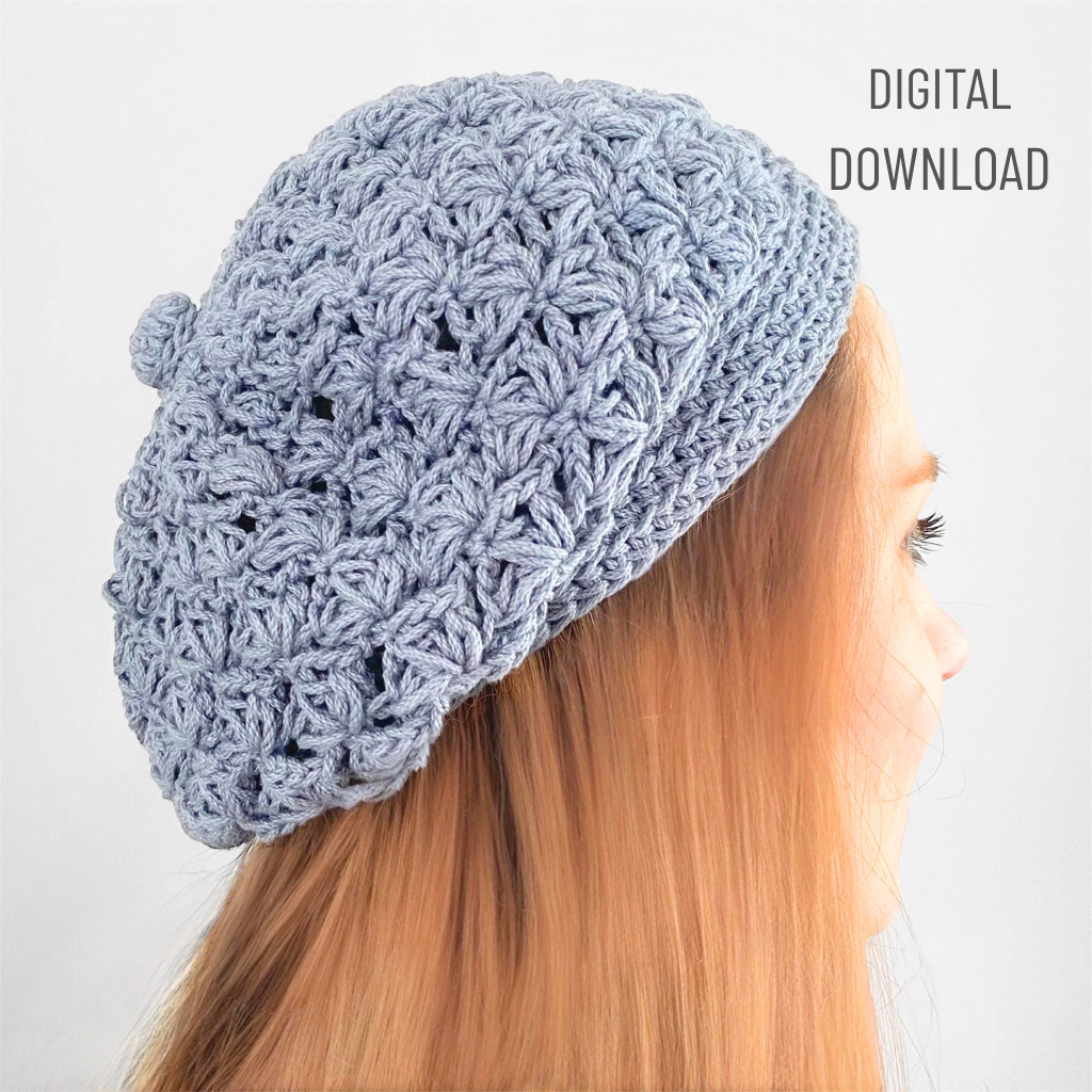 Spring Lily Beret Crochet Hat Pattern