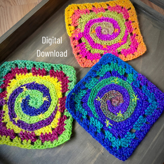 Twinkle Twist Crochet Granny Square Pattern | Digital Download | PDF