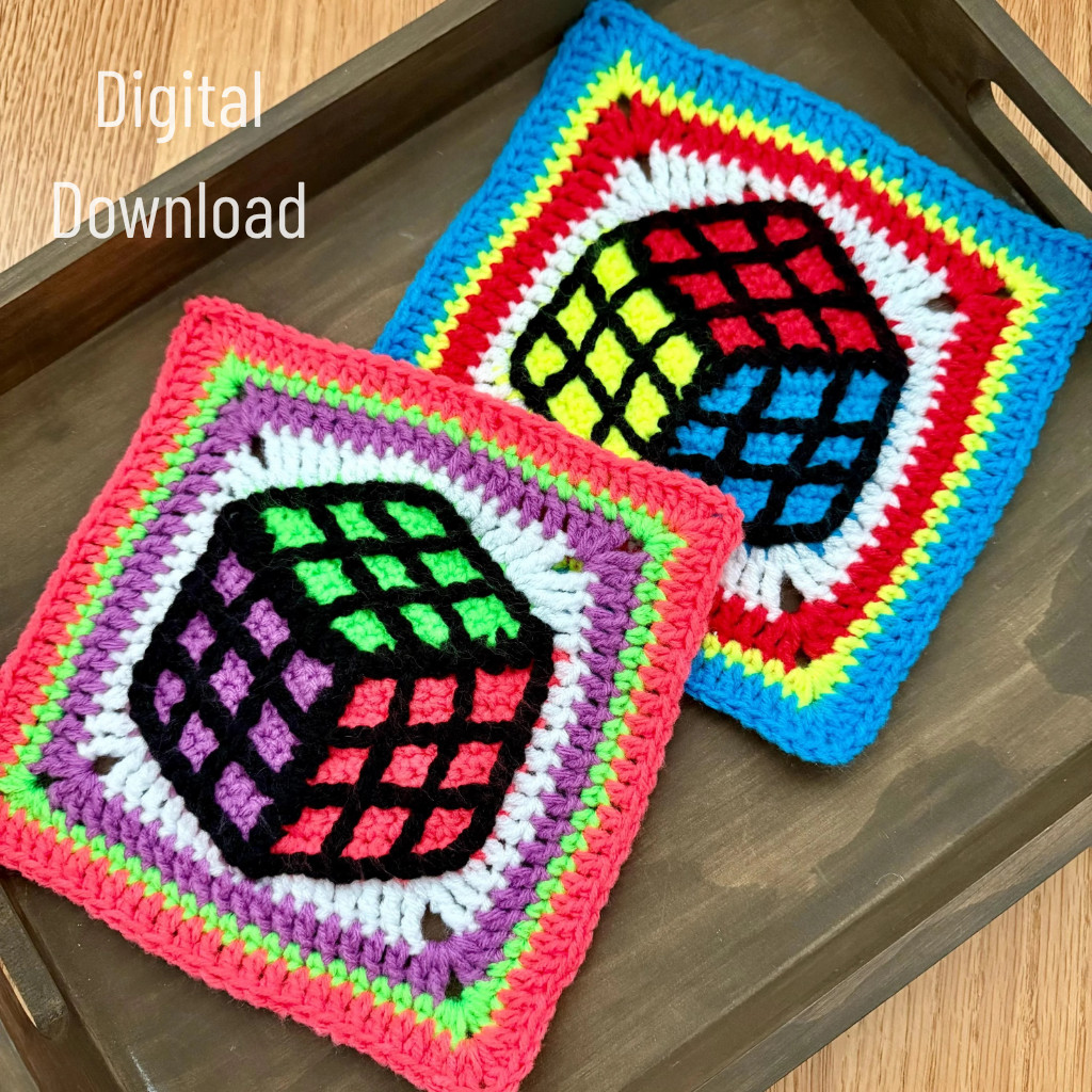 Electric Color Granny Square Crochet Pattern