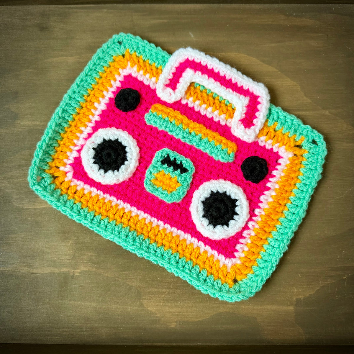 Press Play! Boombox Crochet Granny Square Pattern | Digital Download | PDF