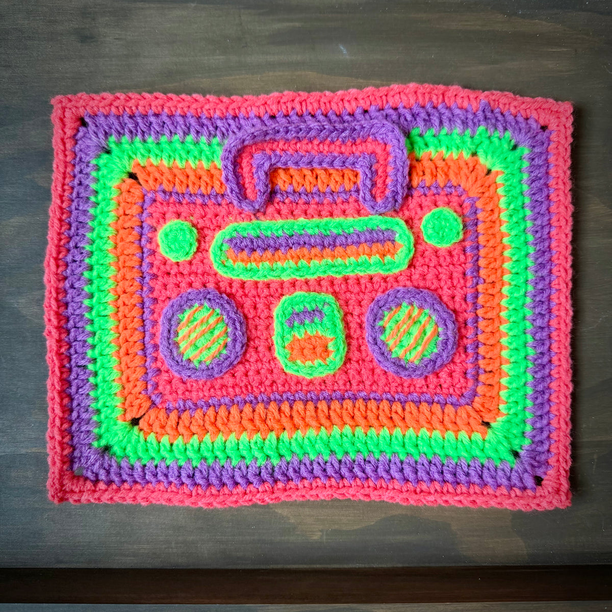 Press Play! Boombox Crochet Granny Square Pattern | Digital Download | PDF