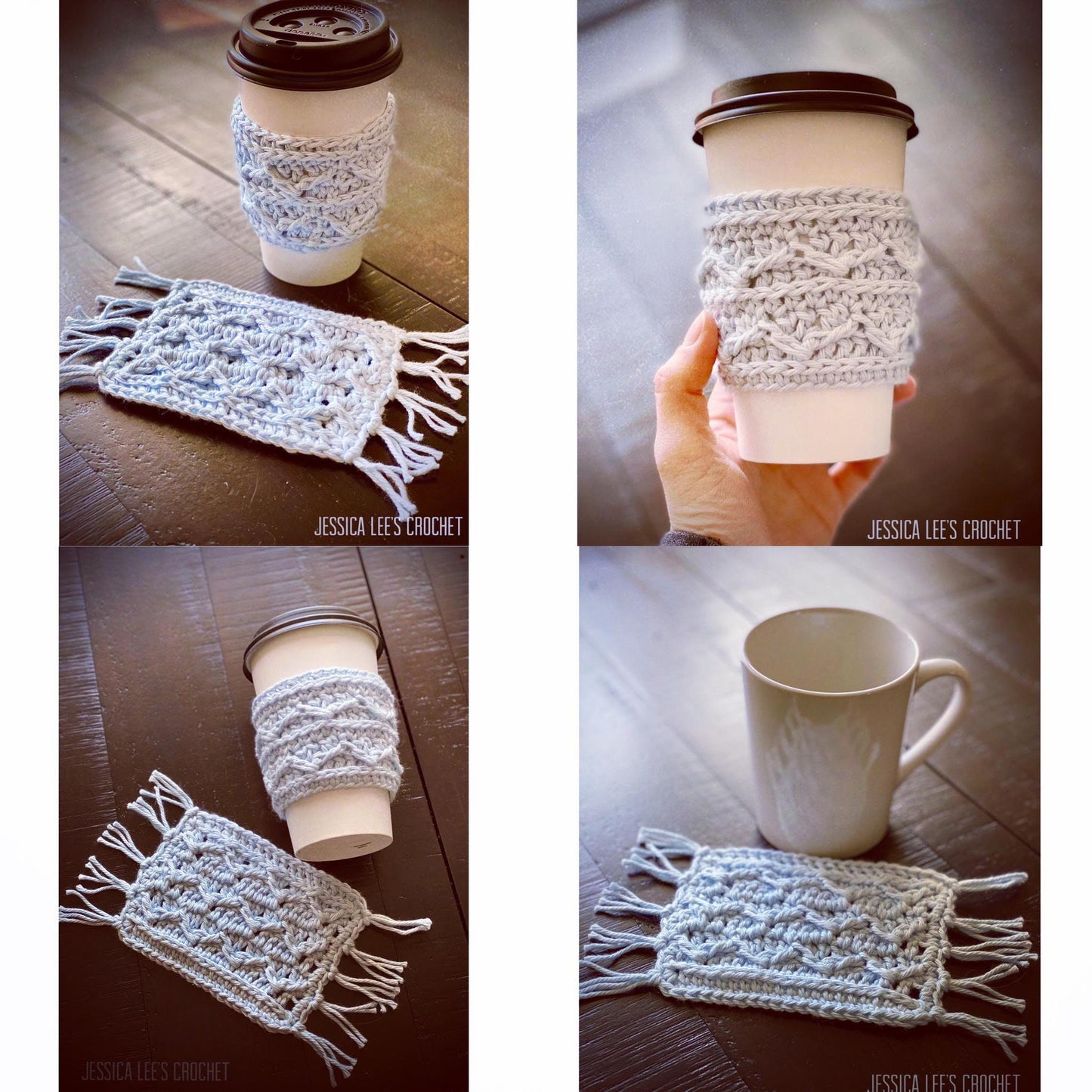 On-the-Fly Cup Cozy & Mug Rug Crochet Pattern