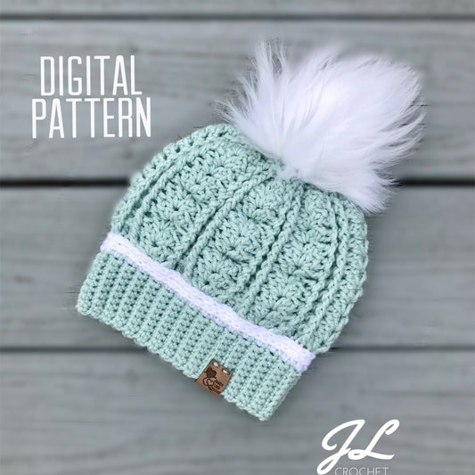 Winter's Frost Beanie Crochet Pattern