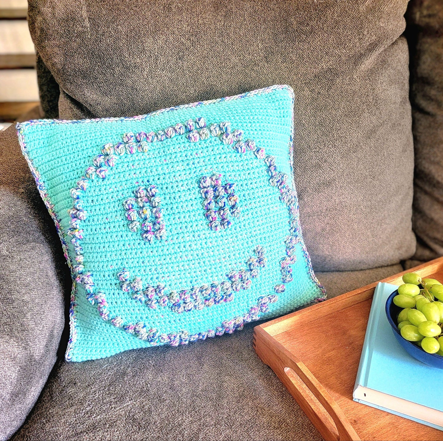 Smile Pillow Cover Crochet Pattern
