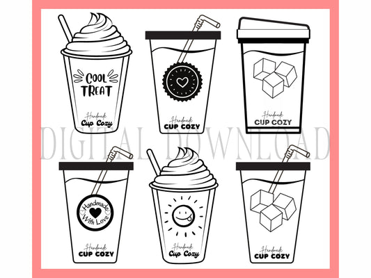 PRINTABLE Iced Beverage Cozy Template