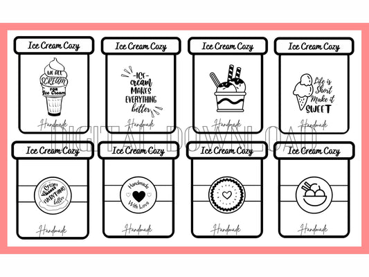 PRINTABLE Ice Cream Cozy Template