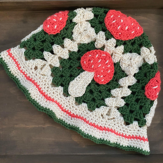 Granny Mushroom Bucket Hat Crochet Pattern