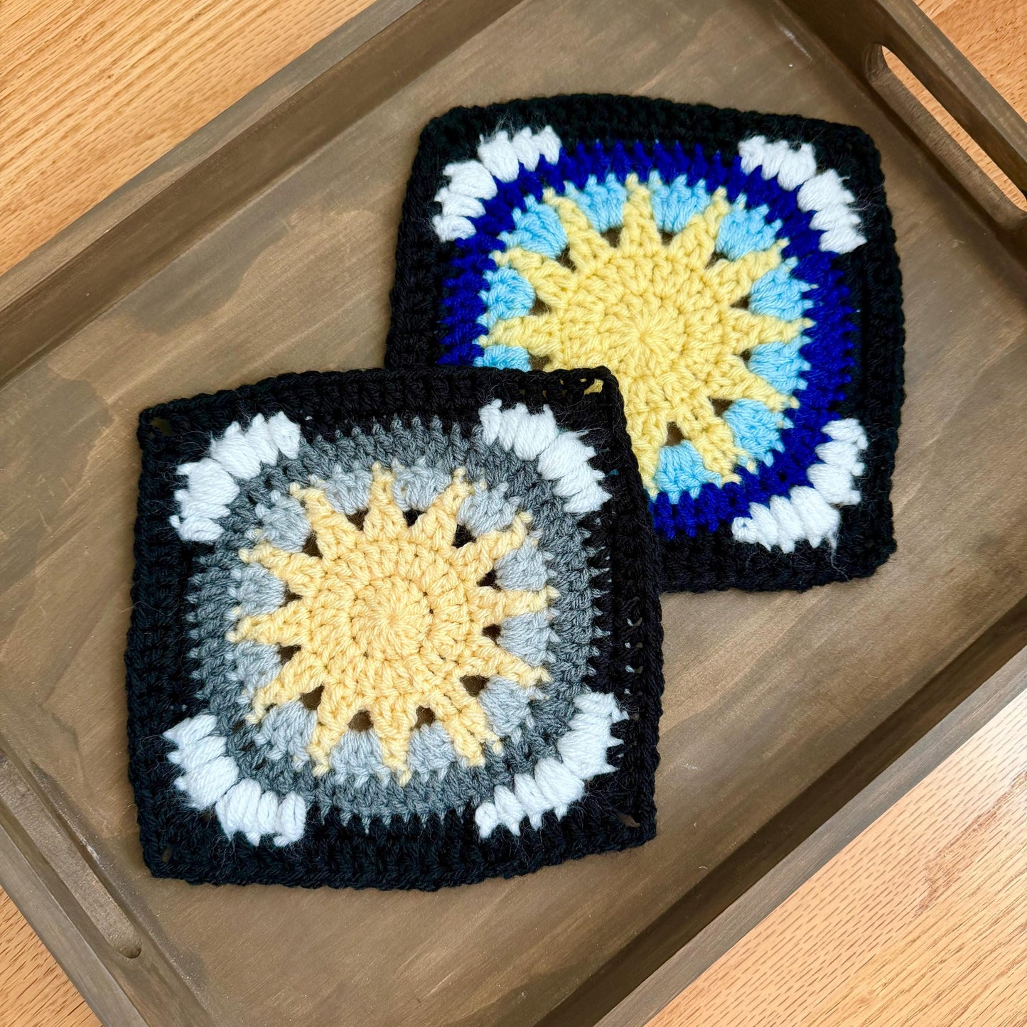 Sun and Clouds Granny Square Crochet Pattern