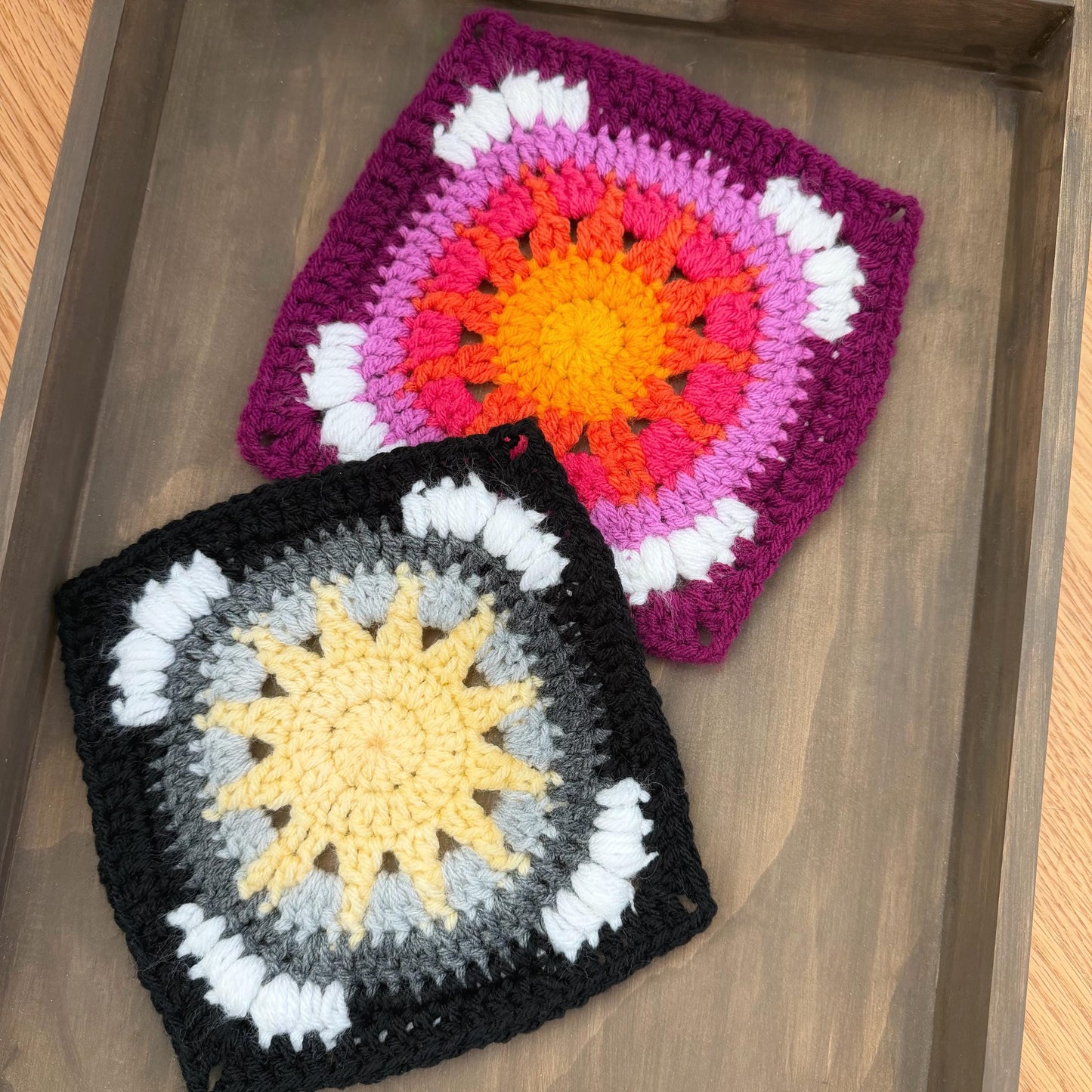 Sun and Clouds Granny Square Crochet Pattern