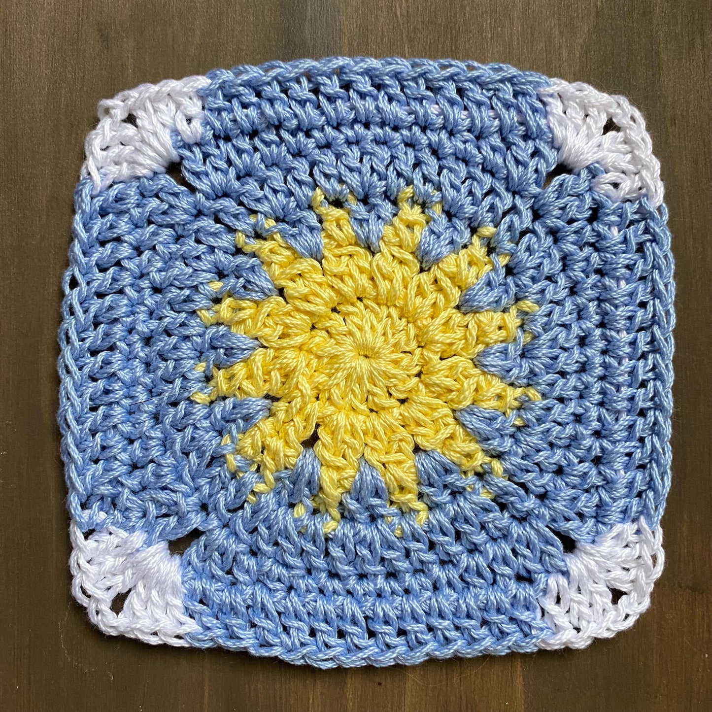 Sun and Clouds Granny Square Crochet Pattern