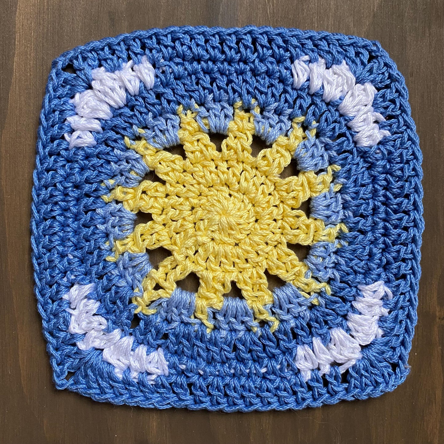 Sun and Clouds Granny Square Crochet Pattern
