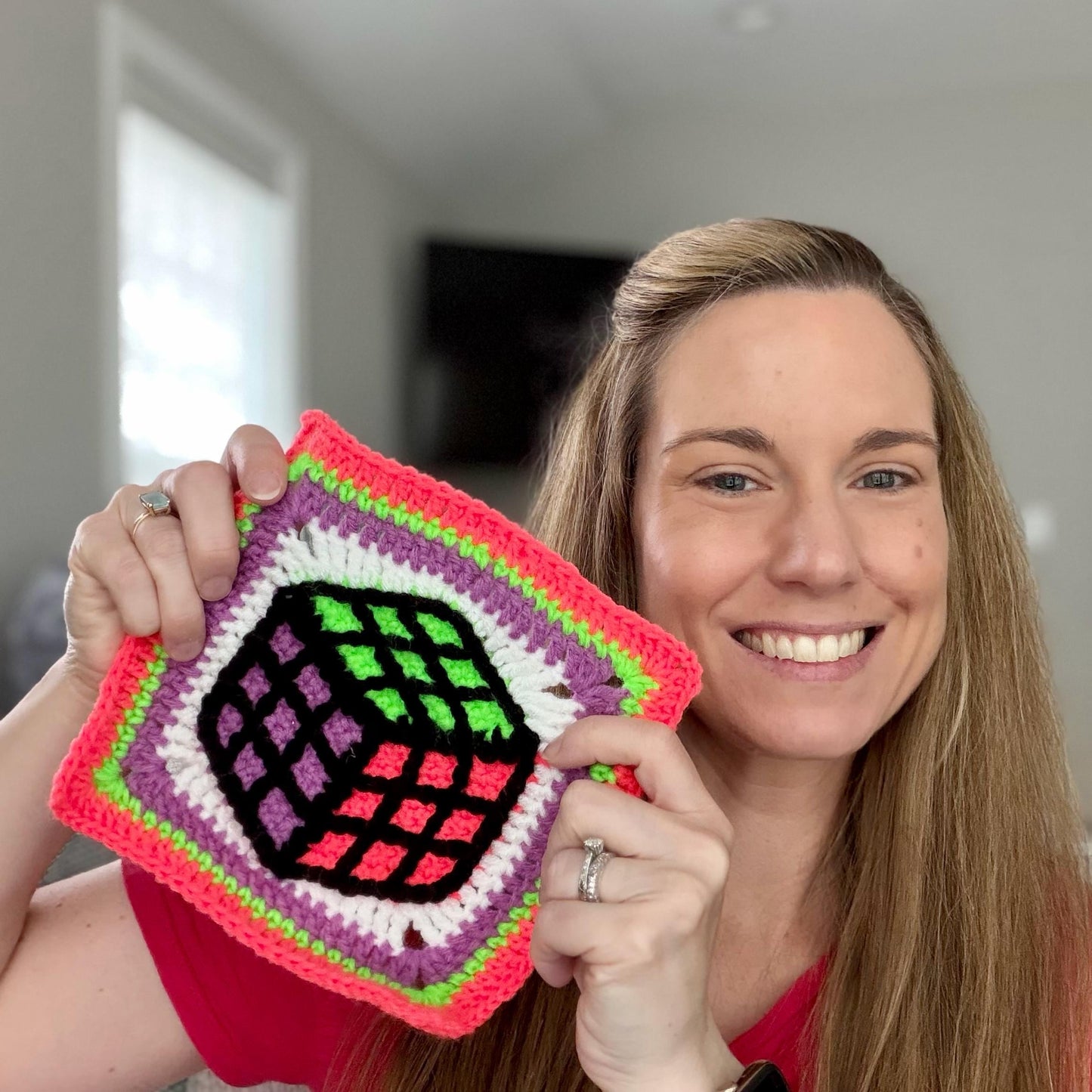 Electric Color Square Crochet Pattern