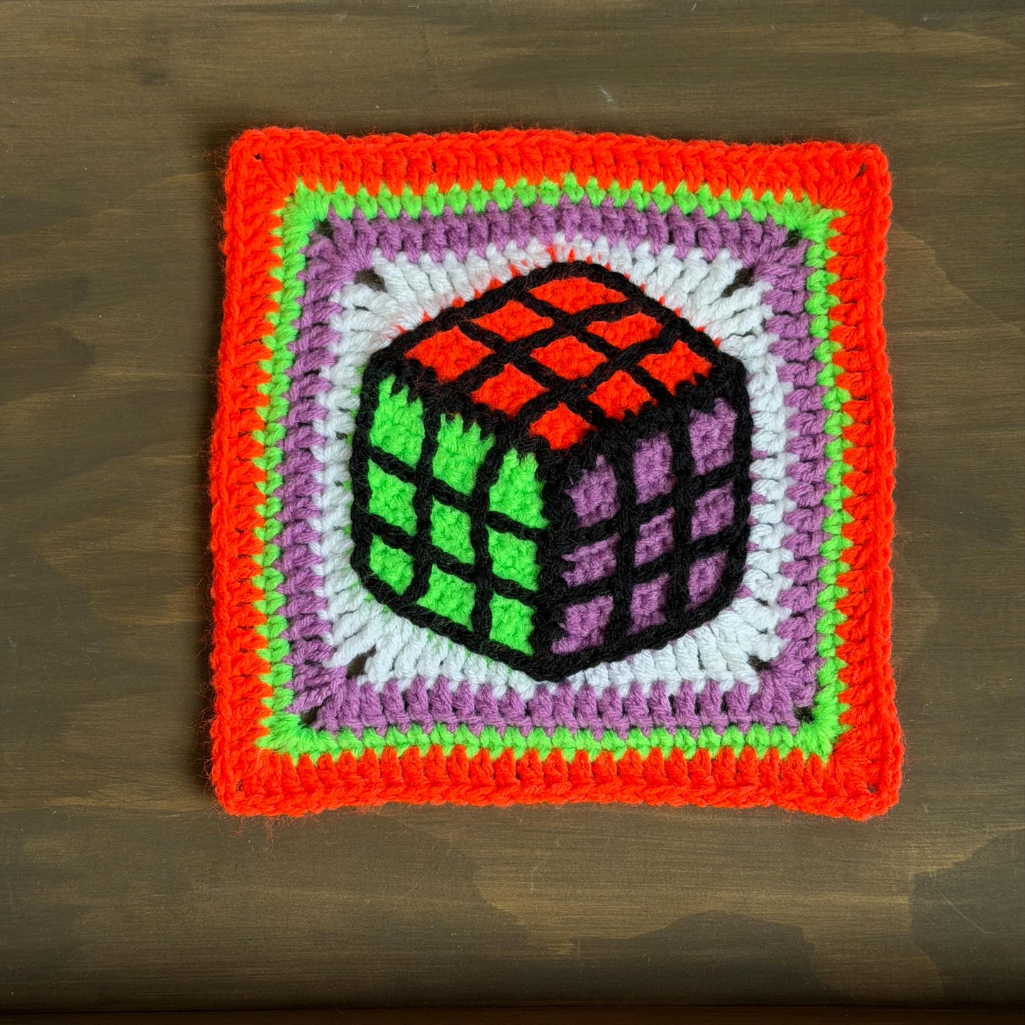 Electric Color Square Crochet Pattern