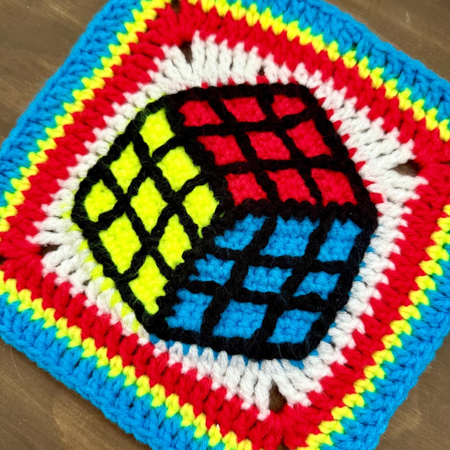 Electric Color Square Crochet Pattern