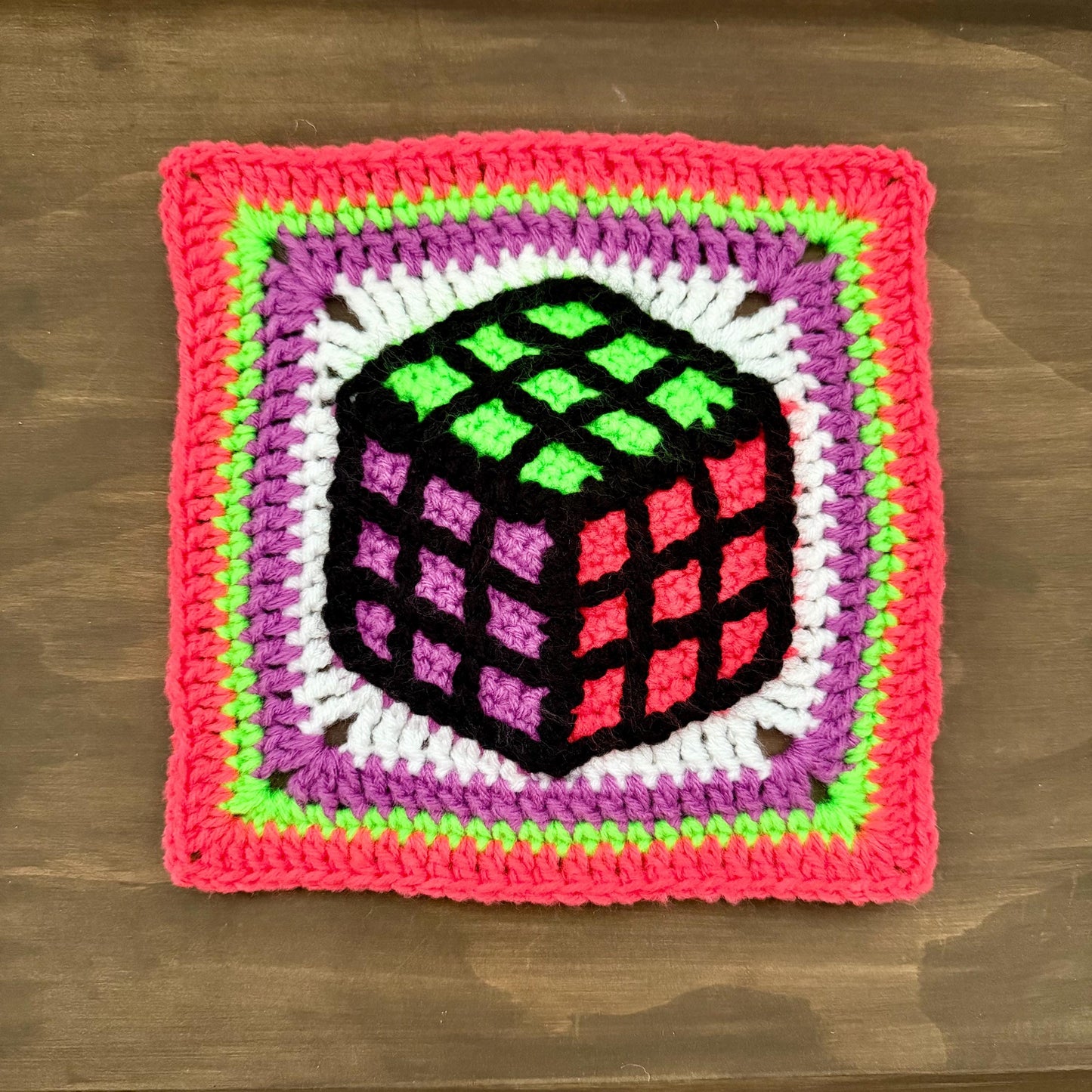 Electric Color Square Crochet Pattern